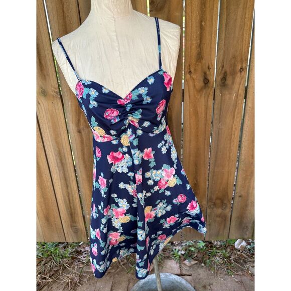 Vintage 70s VANITY FAIR BABYDOLL Mini Shorty Floral NIght Gown L - Picture 1 of 9